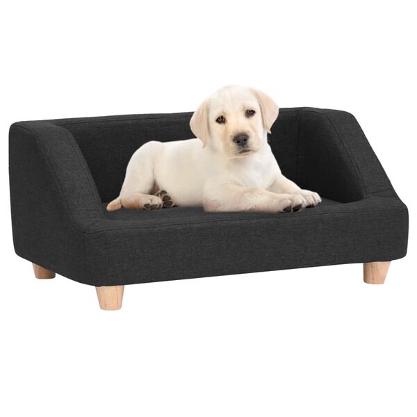 vidaXL Dog Sofa Black 95x63x39 cm Linen
