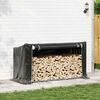 vidaxL Firewood Rack with Rain Cover 200.5x80.5x110.5 cm Galvanised Steel