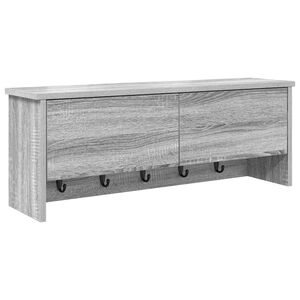 vidaXL Wall-Mounted Coat Rack Wall-Mounted Grey Sonoma 80 x 20 x 30 cm
