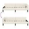 vidaXL Corner Bed Frame with Headboard Cream 90 cm x 190 cm Velvet