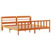 vidaXL Bed Frame with Headboard without Mattress Wax Brown 200x200 cm