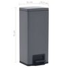 vidaXL Dustbin with Pedal Anti-fingerprint 30L Grey Stainless Steel
