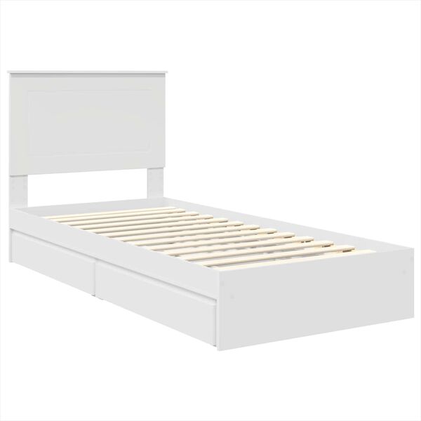 vidaXL Storage Bed with Headboard White 90 x 200 cm Engineered Wood