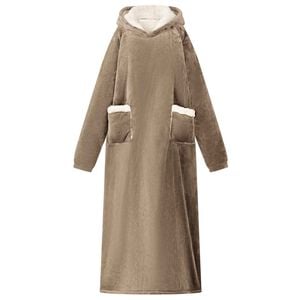 vidaXL Blanket Hoodie Camel M Fleece and Flannel