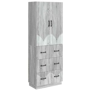 vidaXL Cabinet Set 2 pcs Grey Sonoma 66 x 34.5 x 87 cm Engineered Wood