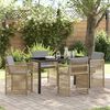 vidaXL Garden Dining Set 5 pcs Beige Poly Rattan