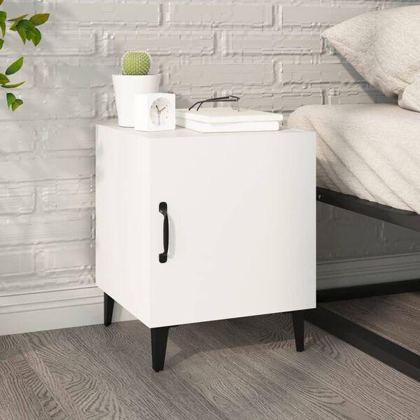 vidaXL Bedside Cabinet White Engineered Wood