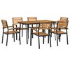 vidaXL 7 Piece Garden Dining Set Solid Wood Acacia and Metal