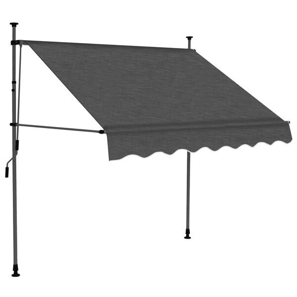 vidaXL Manual Retractable Awning with LED 150 cm Anthracite