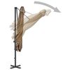 vidaXL Garden Parasol with Portable Base Taupe