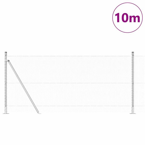 vidaXL Fence Post Silver 10 x 1 m (13 mm mesh) Steel