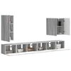 vidaXL TV Wall Cabinet Set Wall-mounted 6 pcs Grey Sonoma