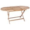 vidaXL Folding Garden Table Natural 160 x 80 x 76 cm Solid Teak Wood