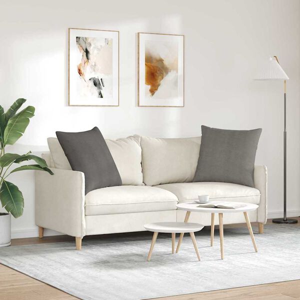 vidaXL Sofa Pillows 2 pcs Light Grey 80 x 80 cm Corduroy Fabric