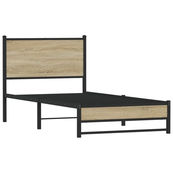 vidaXL Metal Bed Frame without Mattress Sonoma Oak 80x200 cm