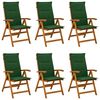 vidaXL Reclining Garden Chairs 6 pcs Natural Solid Acacia Wood