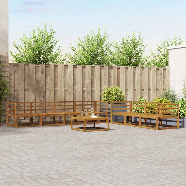 vidaXL Outdoor Sofa Set 8 pcs Natural Solid Acacia Wood