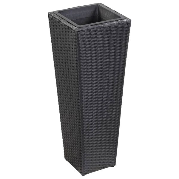 vidaXL Garden Raised Bed 30x30x80 cm Poly Rattan Black