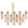 vidaXL 13 Piece Number Kubb Game Set with Carrying Bag Solid Pine Wood