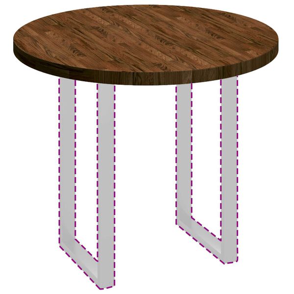 vidaXL Table Top Light brown Ø 90 x 4 cm Solid oak wood