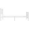 vidaXL Metal Bed Frame without Mattress with Footboard White 90x200cm