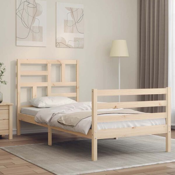 vidaXL Bed Frame without Mattress Single Solid Wood