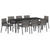 vidaXL Garden Dining Set 9 pcs Grey Powder-Coated Steel