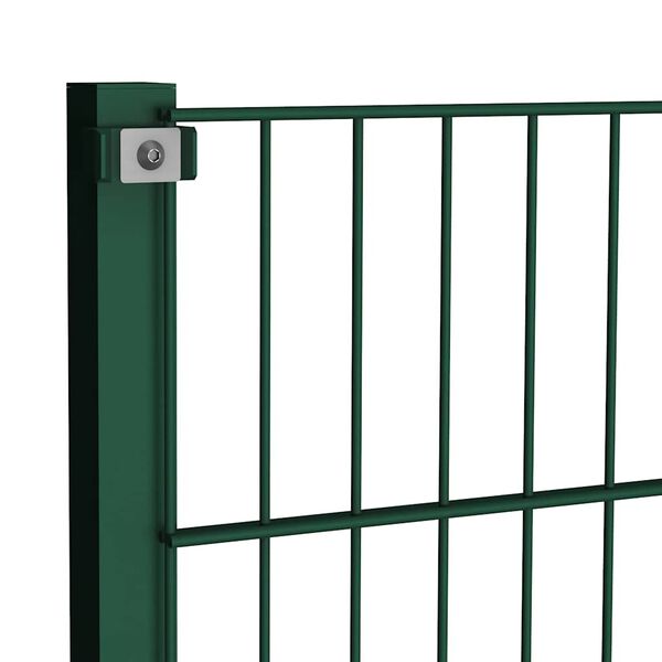 vidaXL Fence Panel with Posts Iron 176.5x80 cm Green