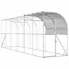 vidaXL Against Wall Chicken Coop Silver 600 x 150 x 215 cm