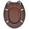 vidaXL WC Toilet Seat MDF Soft Close Lid Simple Design Brown