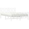 vidaXL Metal Bed Frame without Mattress with Footboard White 140x200cm