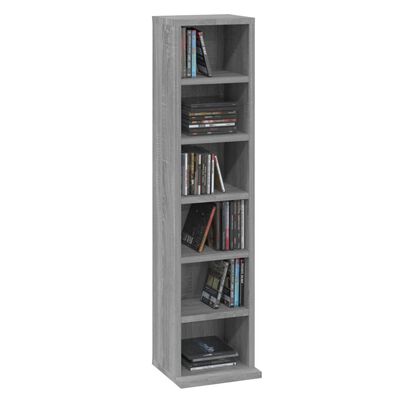 vidaXL CD Cabinet Grey Sonoma 21x20x88 cm Engineered Wood