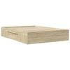 vidaXL Bed Frame without Mattress Sonoma Oak 140x190 cm Engineered Wood