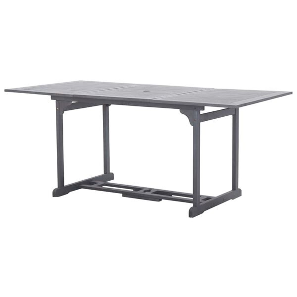 vidaXL 9 Piece Garden Dining Set Solid Acacia Wood Grey