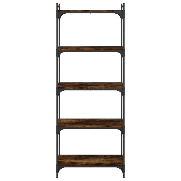 vidaXL Bookcase 5-Tier Smoked Oak 60x30x154 cm Engineered Wood