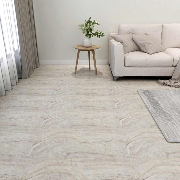 vidaXL Flooring Planks 55 pcs Beige 5.11 m&sup2; PVC