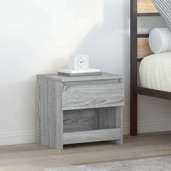vidaXL Bedside Cabinet Grey Sonoma 40x30x39 cm Engineered Wood