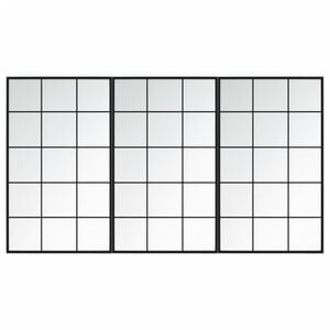 vidaXL Wall Mirrors 3 pcs Black 100x60 cm Metal
