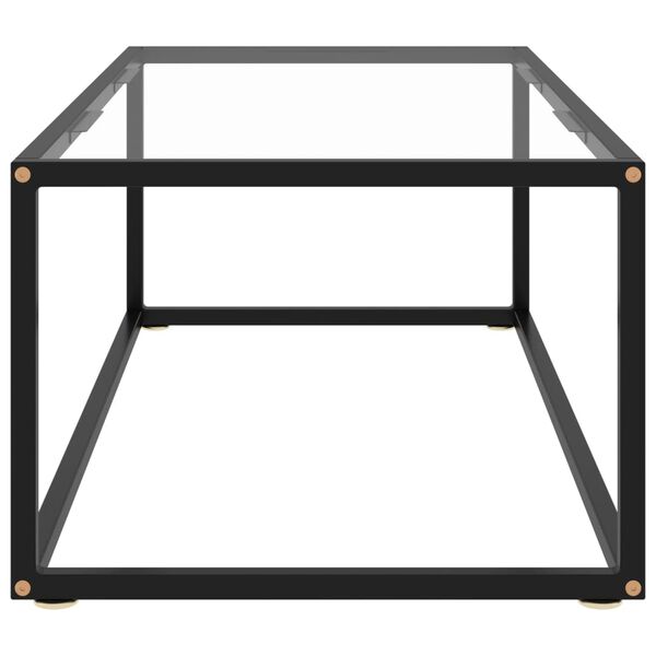 vidaXL Coffee Table Black with Tempered Glass 100x50x35 cm