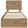 vidaXL Bed Frame with Drawer Artisan Oak 100 x 200 cm Engineered Wood