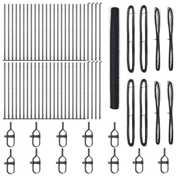 vidaXL Fence Post Grey 100 x 1.5 m (36 mm mesh) Steel and PVC