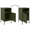 vidaXL Bedside Cabinets 2 pcs Olive Green 36x39x68 cm Steel