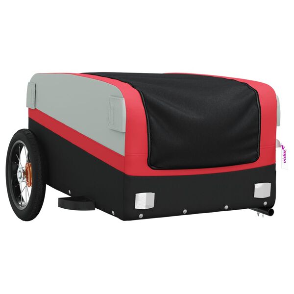 vidaXL Bike Trailer Black and Red 30 kg Iron