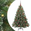 vidaXL Artificial Christmas Tree with 150 LEDs Green 150 cm PE and PVC