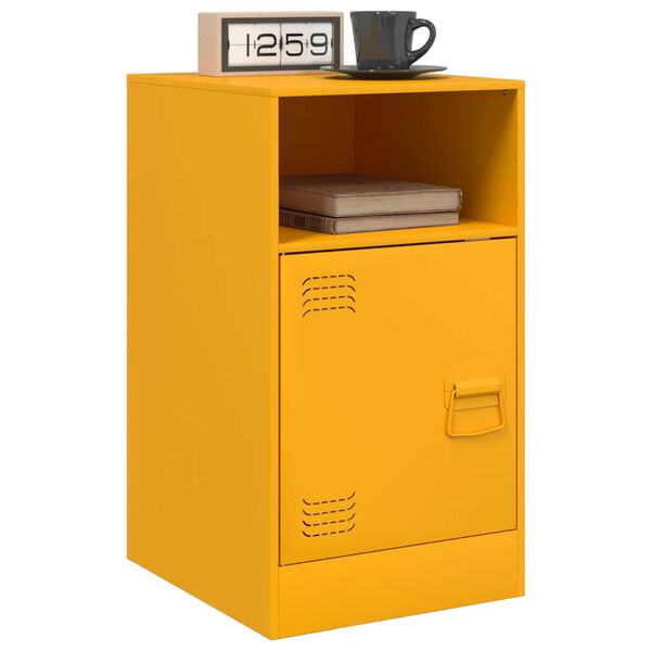 vidaXL Bedside Cabinets 2 pcs Mustard Yellow 34.5x39x62 cm Steel