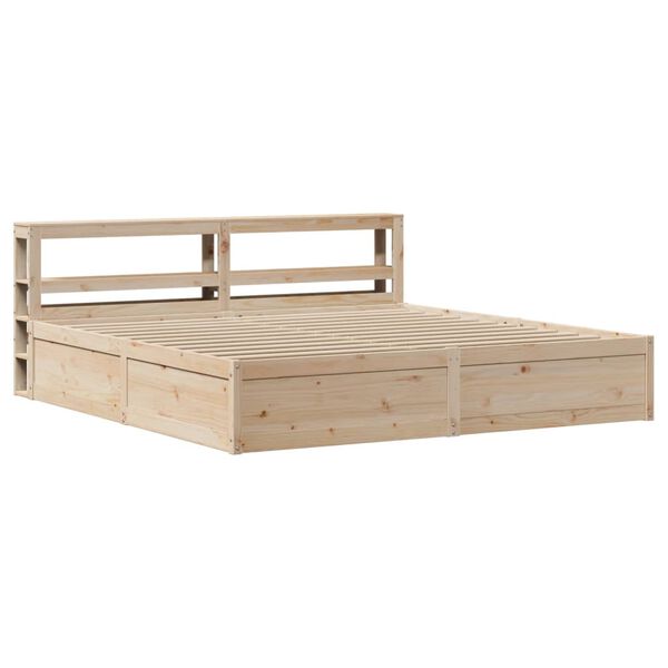 vidaXL Bed Frame with Headboard 180x200 cm Super King Solid Wood Pine