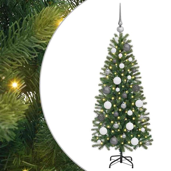 vidaXL Artificial Christmas Tree with 150 LEDs Green 120 cm PE and PVC