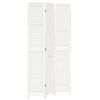 vidaXL Room Divider 3 Panels Retro White Solid Wood Paulownia