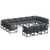 vidaXL Garden Sofa Set with Cushion 13 pcs Black Aluminium