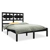 vidaXL Bed Frame without Mattress Black 140x190 cm Solid Wood
